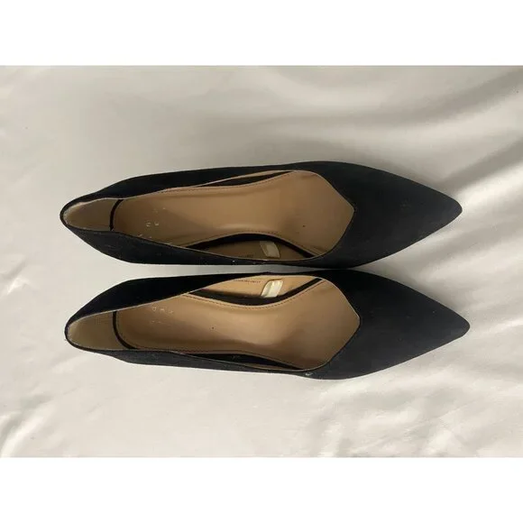 A New Day Faux Suede Pointed Heels Pumps Black Women's US Size 6.5 - Picture 3 of 6